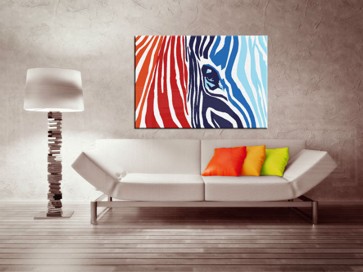 Ručne maľovaný POP Art obraz COLOURS zebra | rôzne rozmery