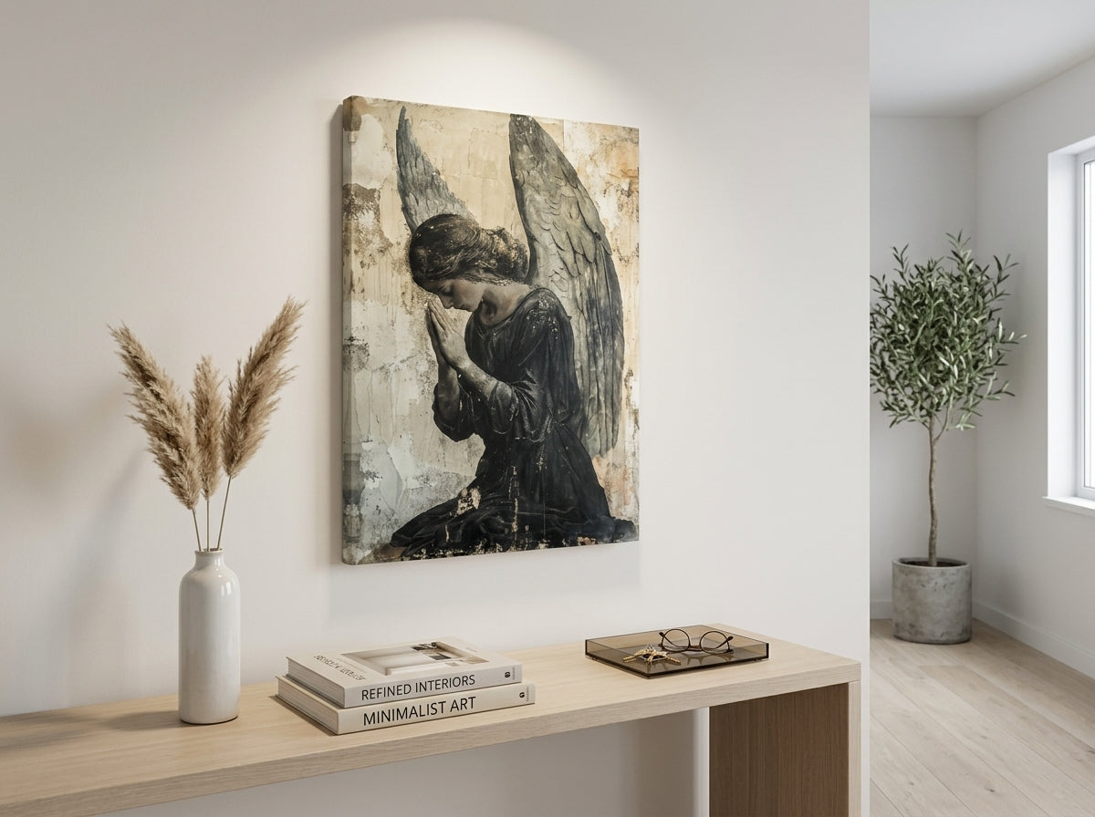 Obrazy anjelov Tichá modlitba | dokončené rukou umelca — galerijný štýl